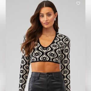 NWT Finders Keepers Retro Quinn long sleeve Knit Top - size S